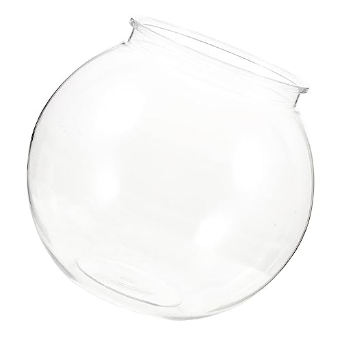 SUPVOX Kunststoff Fischglas Rund Klein Transparent Bruchsicher Vielseitig für Fische Garnelen Schildkröten Dekorativ für Wohnzimmer Büro Garten Stabiles Material Klare Sicht von Supvox