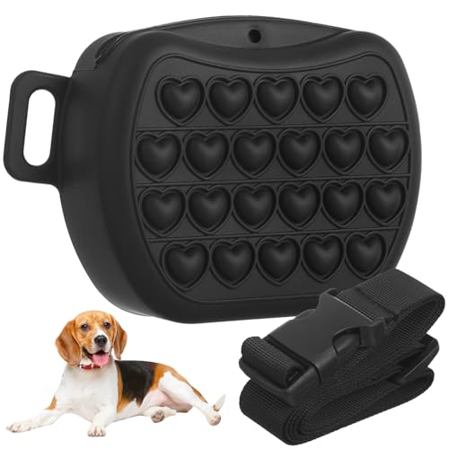 SUPVOX Leckerli-Tasche für Hunde, 2.0-Upgrade, stärkerer Magnetverschluss, um Verschütten zu vermeiden, Silikon-Leckerli-Tasche mit Hüftgurt für Haustiertraining, Spazierengehen (schwarz) von Supvox