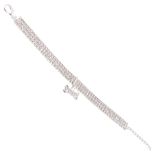 SUPVOX Mini Hundehalsband mit Verstellbarem Schnallenverschluss Glänzendes Halsband für Kleine Hunde für Outdoor Aktivitäten S Weiß Haustierbedarf von Supvox