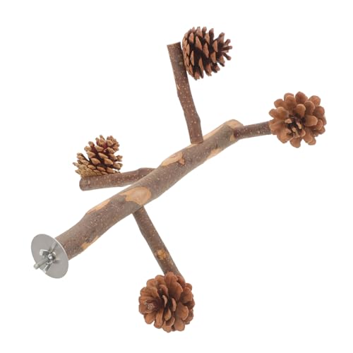SUPVOX Papageien Sitzstange aus Langlebigem Holz mit Natürlichem Kiefernzapfen Verschleißfestes Kletterspielzeug für Vögel zum Hängen im Käfig für Papageien Wellensittiche und SUPVOX Papageien Sitzstange aus Langlebigem Holz mit Natürlichem Kiefernzapfen Verschleißfestes Kletterspielzeug für Vögel zum Hängen im Käfig für Papageien Wellensittiche und von Supvox