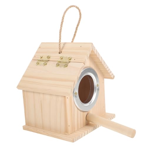 SUPVOX Parakeet Nesting Box aus Holz Warme Brutbox mit Natürlichem Design Geeignet für Kleine Vögel Wie Wellensittiche und Sperlinge für Garten und Außenbereich als Vogelhaus und von Supvox