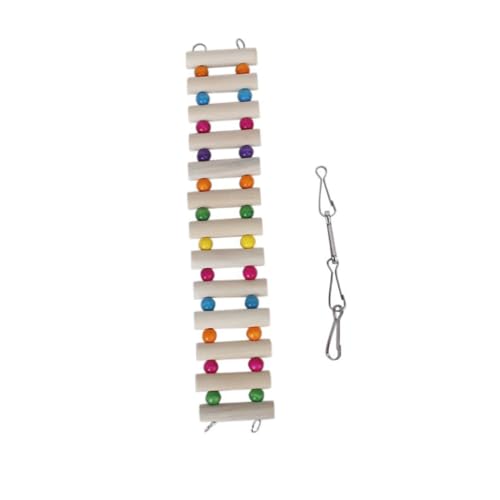 SUPVOX Pet Bridge Holzleiter mit Haken für Papageien Hamster Meerschweinchen Kletterspielzeug und Sitzstange für Vogelkäfig und Kleintiere Installieren Natürliche Holzqualität von Supvox