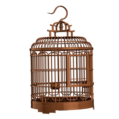 SUPVOX Retro Kunststoff Vogelkäfig mit Haken Tragbarer Flugvogelkäfig als Papagei Transportbox für Wellensittiche Nymphensittiche Unzertrennliche Geeignet für Innen und Außenbereich von Supvox