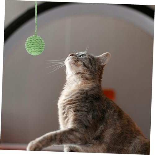 SUPVOX Sisal Katzenspielball mit Ersatzpfosten für Katzenkratzbaum Interaktives Katzenspielzeug für Wohnungskatzen Langlebiger Kratzball aus Papierseil Dekoratives Kätzchenspielzeug von Supvox