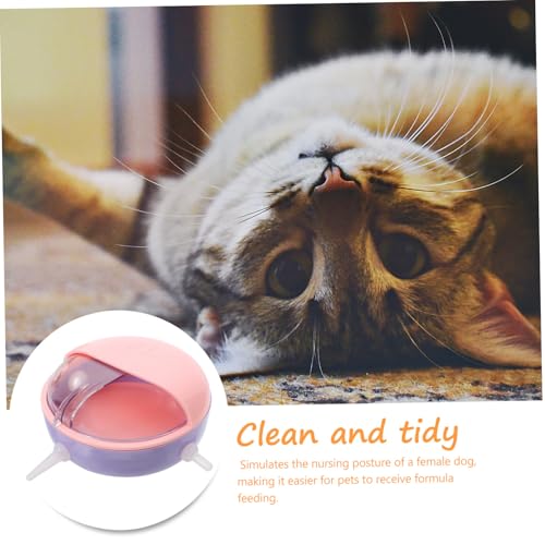 SUPVOX Spillproof Welpen Katzen napf aus Sicherem Kleiner Milchtrinknapf für Neugeborene Wiederverwendbar Stilvoller Rosa Futterspender für Kleine Haustiere Auslaufsicher und Langlebig von Supvox