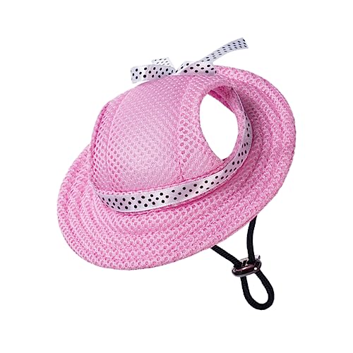 SUPVOX Süßer Haustierhut mit Verstellbarem Sonnenhut für Hunde und Katzen Atmungsaktiv mit Ohrlöchern Sonnenschutz für Sommer Geeignet für Kleine und Mittelgroße Tiere Rosa von Supvox