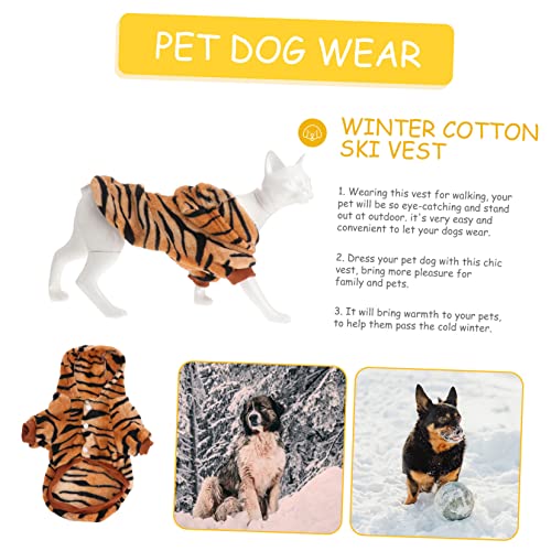 SUPVOX Tiger Haustier Cosplay Mantel Winter Hundekleidung Leichter Langlebiger Flanell mit Knöpfen Warmes Kostüm für Kleine bis Mittlere Hunde und Katzen für Spaziergänge und Festliche von Supvox
