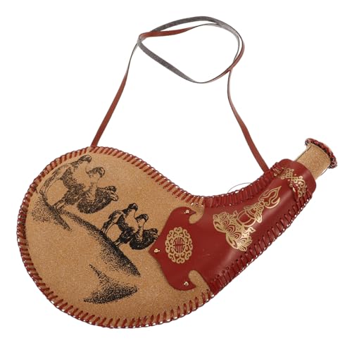 SUPVOX Traditionelle Ledertasche Wasserbeutel mit Dichtdeckel Vintage Stil Tragbarer Weinbeutel für Outdoor Aktivitäten Wie Wandern Camping Picknick Kompakt und Leicht Design von Supvox