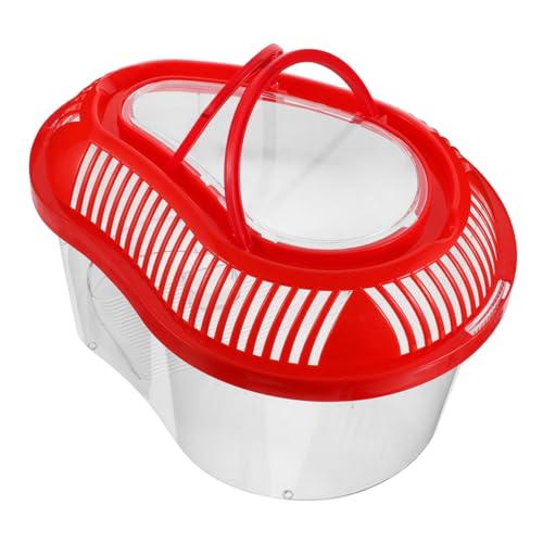 SUPVOX Tragbarer Reptilienkäfig aus Robustem Kunststoff mit Belüftungslöchern und Integrierter Sonnenplattform Mittlere Transportbox für Fische Schildkröten und Kleintiere Rote Haustier SUPVOX Tragbarer Reptilienkäfig aus Robustem Kunststoff mit Belüftungslöchern und Integrierter Sonnenplattform Mittlere Transportbox für Fische Schildkröten und Kleintiere Rote Haustier von Supvox