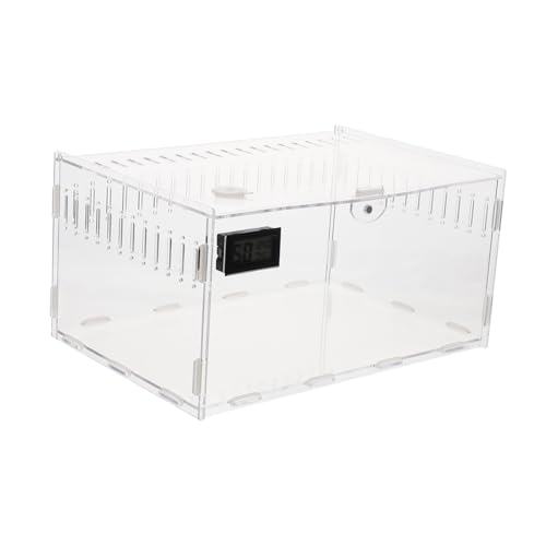 SUPVOX Transparente Reptilien Aufzuchtbox mit Belüftung Multifunktional für Schildkröten Spinnen Schlangen und Einsiedlerkrebse Wetterbeständig Tragbar mit Temperatur und SUPVOX Transparente Reptilien Aufzuchtbox mit Belüftung Multifunktional für Schildkröten Spinnen Schlangen und Einsiedlerkrebse Wetterbeständig Tragbar mit Temperatur und von Supvox