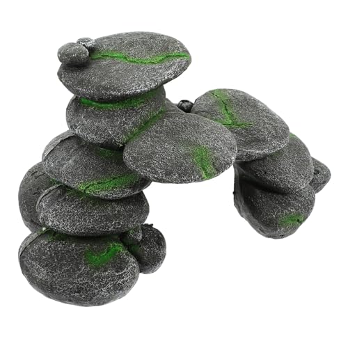 SUPVOX Turtle Basking Platform und Hideout aus Robustem Harz mit Realistischem Stein Design Multifunktionale Schildkrötenhöhle als Versteck und Ruheplatz Terrarium Zubehör für Reptilien von Supvox