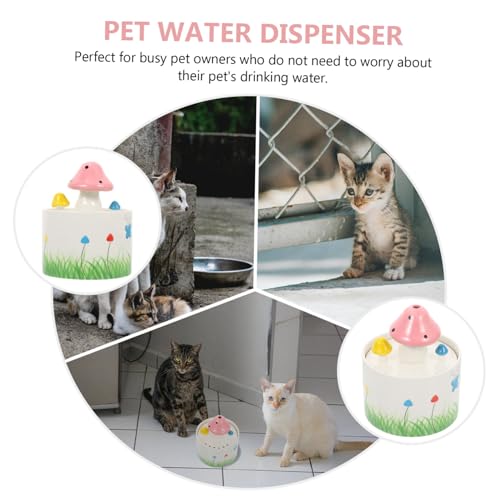 SUPVOX USB Automatischer Haustier wasserspender Pilz Design Kleiner Trinkbrunnen mit Großer Kapazität Kompakt Leicht für Hunde und Katzen Praktischer Wasserautomat für Drinnen und von Supvox