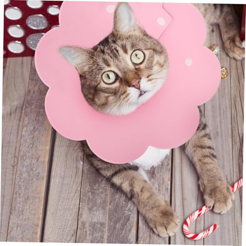 SUPVOX Verstellbares Katzenhalsband nach Operation Weicher Atmungsaktiver Schutzkragen gegen Lecken und Beißen Fördert Schnelle Genesung Bequem und Beweglich Geeignet für Katzen von Supvox
