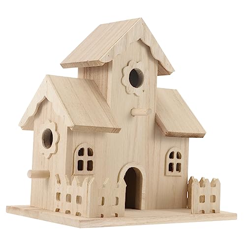 SUPVOX Vogelnest aus Holz, Vogelkäfig, Schlafnest, Holzverzierung, Eichhörnchenhaus, Vogelfutterstation, Set, Hausfarbe, Simulation, Vogelnest, Vogelhaus-Kits für Kinder, groß von Supvox