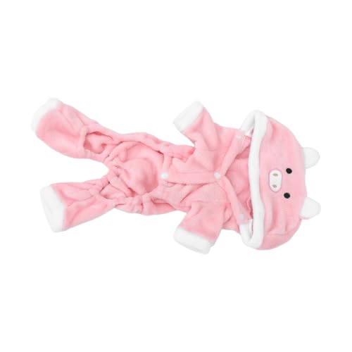 SUPVOX Weihnachtlicher Hundepullover Kleiner Schweinchen Hoodie Warmes Korallenfleece Haustier Kostüm für Hunde Katzen Party Halloween Festliches Cosplay Accessoire von Supvox