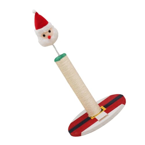SUPVOX Weihnachtlicher Sisal Katzenkratzpfosten Santa Claus Form Kratzspielzeug Katzenspielzeug Indoor Kletterbaum Langlebig rutschfest für Katzenliebhaber von Supvox