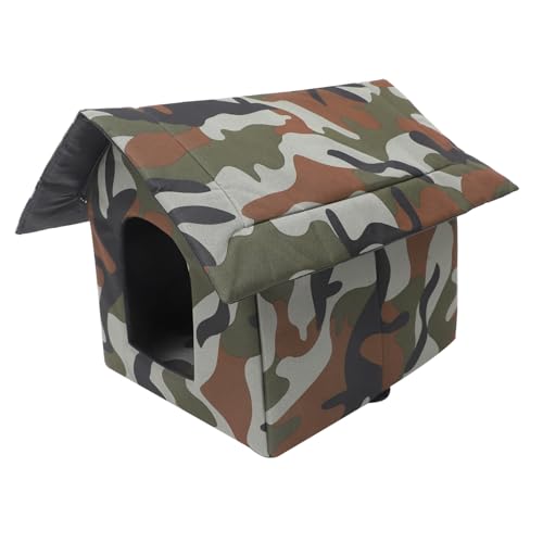 SUPVOX Wetterfestes Isoliertes Erhöhtes Outdoor Katzenhaus mit Windschutz als Katzen und Hundeschutz Kleines Tarnmuster Komfortabler Unterschlupf für Winter Draußen SUPVOX Wetterfestes Isoliertes Erhöhtes Outdoor Katzenhaus mit Windschutz als Katzen und Hundeschutz Kleines Tarnmuster Komfortabler Unterschlupf für Winter Draußen von Supvox