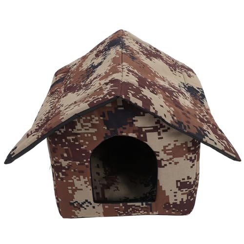 SUPVOX Winterfestes Outdoor Katzenhaus Wind Wettergeschützt Isoliertes Katzenzelt für Kleine Katzen Gemütliches Katzenbett Robustes Haustierversteck mit Dekorativem Design von Supvox