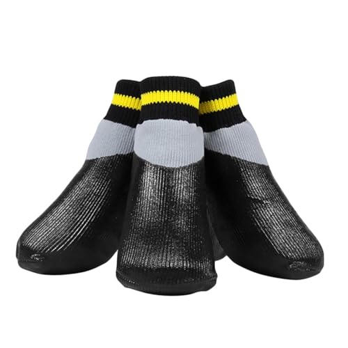 Supvox wasserdichte Hundeschuhe Gummistiefel Teilig Schwarz Rutsch Socken für Kleine Hunde Welpen Pfotenschutz Schnee Regen Winter von Supvox