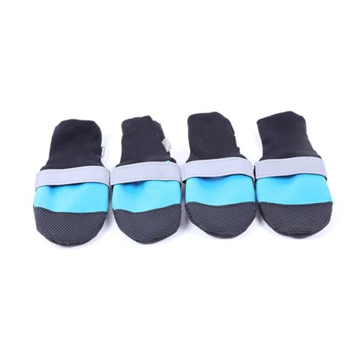 SUPVOX wasserdichte Oxford hundeschuhe mit Rutschfester Sohle Flexiblem Fleecefutter Pfotenschutz Warm Strapazierfähig Blau S für Kleine Hunde bei Regen und Schnee von Supvox