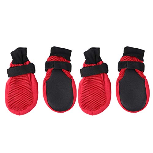 Supvox 1 Satz Atmungsaktive Hundeschuhe für Welpen rutschfeste Pfotenstiefel Rot Schutz für Hunde Pfoten für Outdoor Aktivitäten und Sport Supvox 1 Satz Atmungsaktive Hundeschuhe für Welpen rutschfeste Pfotenstiefel Rot Schutz für Hunde Pfoten für Outdoor Aktivitäten und Sport von Supvox