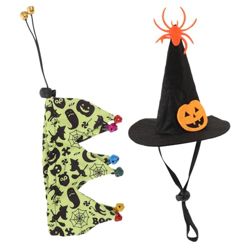 Supvox 1 Satz Halloween-Katzenmütze und Schal-Set Stange Kleidung Wünschelrute Karikatur Tülle stylisches Katzenhalsband Katze-Cosplay-Requisite Festival-Katzenkostüm Polyester von Supvox