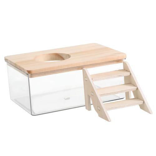 Supvox 1 Satz Hamster Sandbad Container Transparente Kleintierbadewanne mit Abnehmbarem Deckel und Treppe für Hamster Gerbils und Chinchillas zu Reinigen Beobachten Mit Lüftung Supvox 1 Satz Hamster Sandbad Container Transparente Kleintierbadewanne mit Abnehmbarem Deckel und Treppe für Hamster Gerbils und Chinchillas zu Reinigen Beobachten Mit Lüftung von Supvox