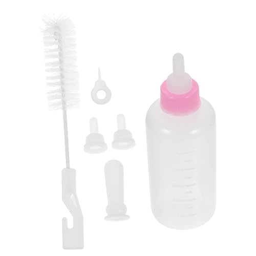 Supvox Haustier-Nurser-Set 6-teilig Hunde- Und Katzen-Flaschen Neugeborenen-Flasche Welpen-futterspender Kätzchen- -Flasche Silikonmaterial Leicht Zu Reinigen von Supvox