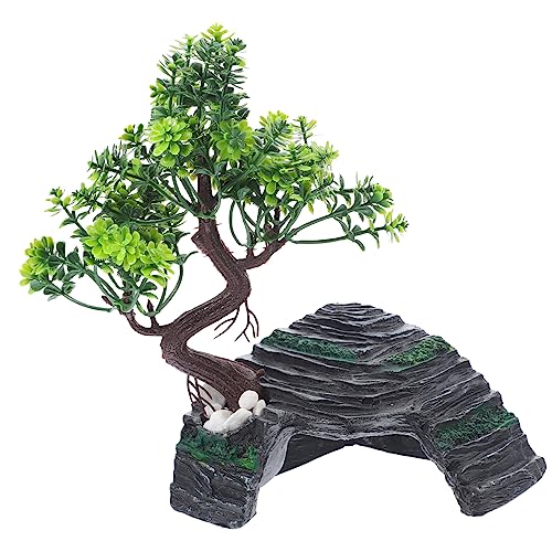 Supvox Multifunktionale Reptilienhöhle Terrarium Harz Reptil Felsen Höhle Lebensechte Baum von Supvox
