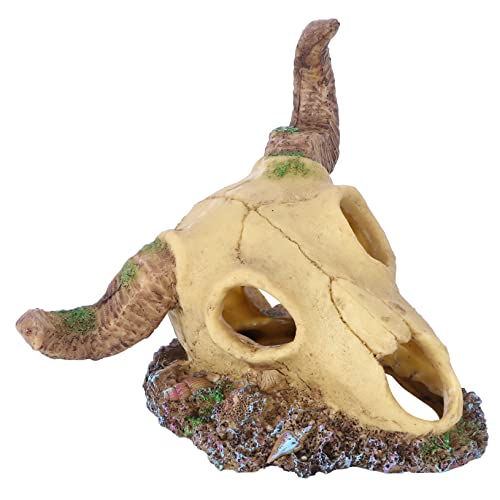 Supvox 1 Stück Aquarium-Haustier-Ornament Dekoration Aquarienlandschaft klein Tank Aquarium Decoration Aquarium Landscape Scene Decoration Aquarienverzierung Schaf-Schädel- Harz von Supvox