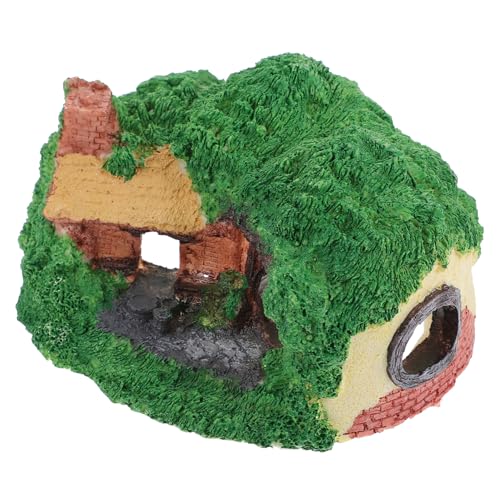 Supvox 1 Stück Kleines Reptilienversteck Dekoration Höhle Schlangenhaus Terrarium Fischschutzhaus Aquarium versteck Aquarium Zubehör schleichtiere Harz hohles Versteckhaus Green von Supvox