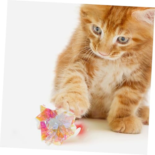 Supvox 10 Stück Teiliges Katzenspielzeug Crinkle Bälle Interaktives Strapazierfähiges Katzenspielzeug für Drinnen Leicht Reißfest Fördert Bewegung und Spielspaß für Hauskatzen von Supvox