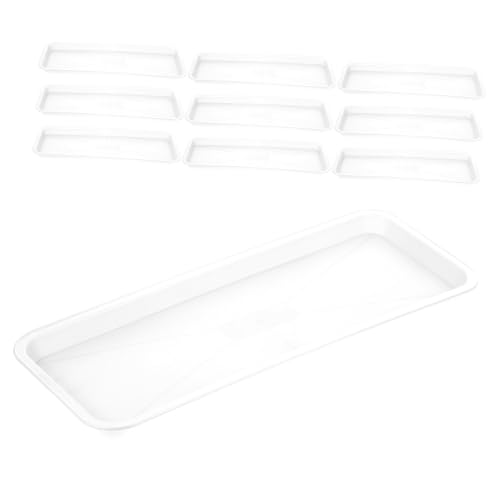 Supvox Rechteckige Pflanztopf-tabletts in Weiß 10er-Packung Mit Untersetzern Aus Kunststoff Für Eine Einfache Pflanzenpflege von Supvox