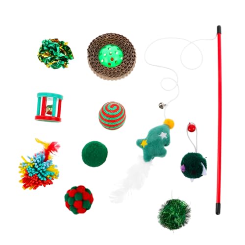 Supvox Haustier Katzen Strumpf Spielzeug Weihnachten Spielzeug Bälle Glocke Plüsch für Katze Spielzeit von Supvox