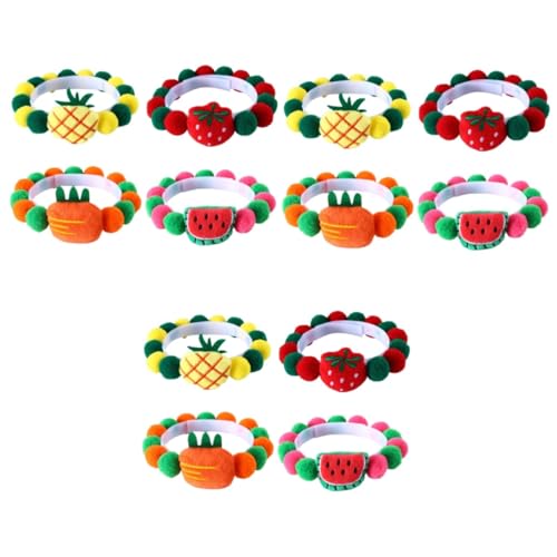 Supvox 12 STK Obsthalsband für Haustiere abbrechbare katzenhalsbänder Halsketten für Mädchen tiermotive waschbare Erdbeerdekor welpen Festival-Haustier-Halsschmuck Karikatur von Supvox