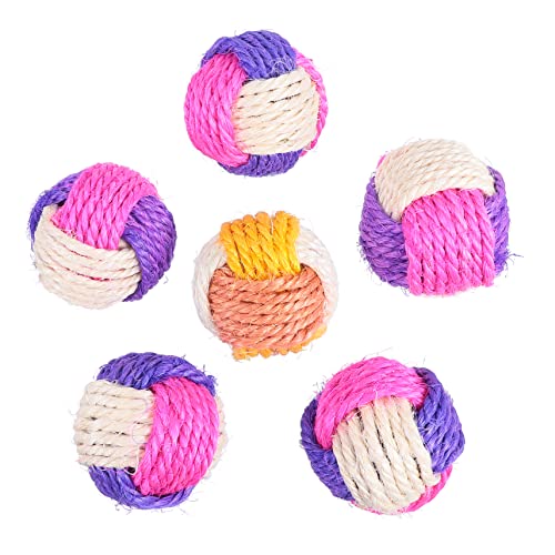 Supvox 12 STK Sisal Ball Katzen Spielzeug Sisalkugel Für Katzen Haustier-sisal Gewebtes Katzenspielzeug Haustier Gewebt Katzenminze-Spielzeug Katze Sisal Haustierzubehör Dreifarbig von Supvox