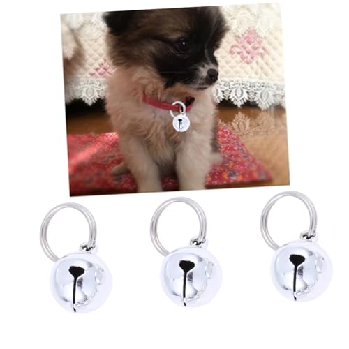 Supvox 12 Stück Kupfer Haustier Glöckchen Silberfarbene Hundeglocken Langlebiges Metall Sicherer Anhänger für Dekorativ und Praktisch für Alltag und Outdoor von Supvox