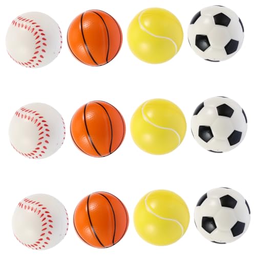 Supvox 12 Stück Teiliges Hundespielzeug aus Langlebigem PU Beißfest Bunter Trainingsball für Interaktives Beschäftigung und Kauspielzeug für Welpen und Ausgewachsene Hunde von Supvox