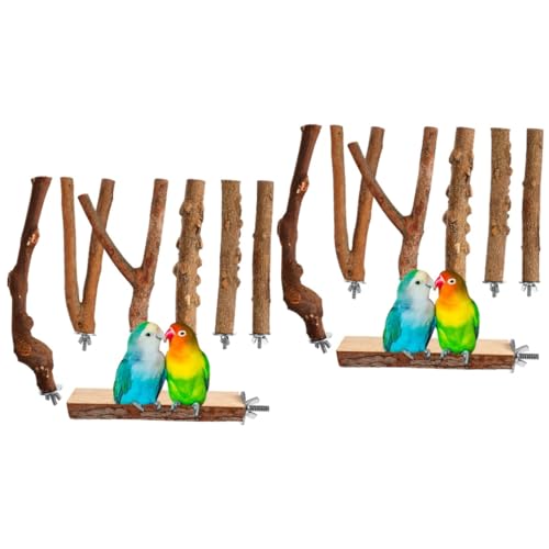 Supvox 14 STK Pfahl aus Pfefferholz Vogelkäfig naturholz Vogel Spielstand Holzständer Vogelspielzeug Spielzeuge Papageienstange für kleine Vögel Vogelstangen für Nymphensittiche Anlage von Supvox