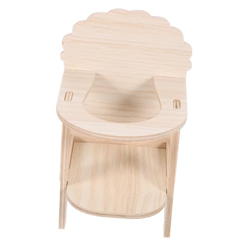 Supvox 1Satz Holz Hamsterstuhl mit Tablett Handgefertigter Futter und Spielplatz für Kleintiere für Hamster Chinchillas und Meerschweinchen Liebevolles und von Supvox