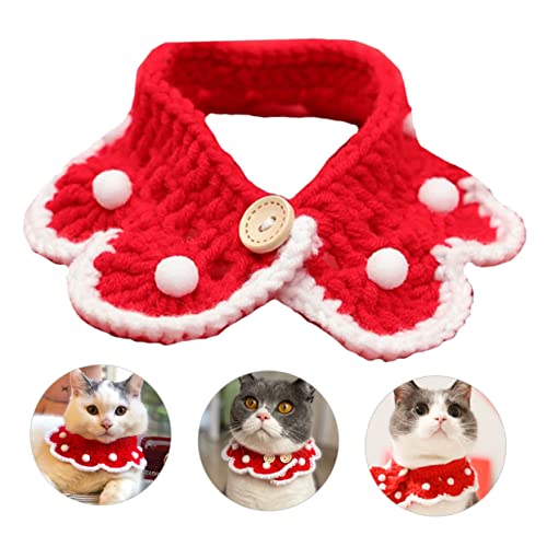 Supvox Katzenzubehör Haustier Schal Halstuch Design Atmungsaktives Strickmaterial Katzenhalsband Für von Supvox