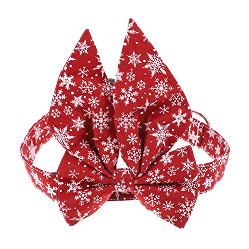 Supvox 1Stk Haustierhalsband Weihnachtskätzchenhalsband rote Krawatten weihnachtsbogen weihnachtsschleifen weihnachtsdeko Kragen mit weihnachtlichem Muster Haustier Krawatten Baumwolle von Supvox