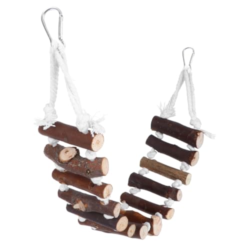 Supvox Papageien Knabberspielzeug 1 Stück Holz Hängebrücke für Vögel 7cm Breit Mehrzweck Spielzeug für Papageien Kleintiere und Nymphensittiche Fördert das Klettern und Spielen von Supvox