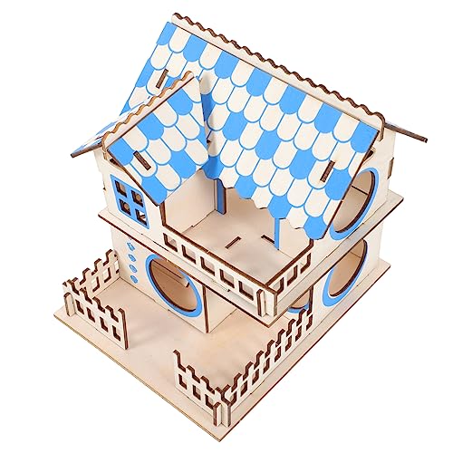 Supvox Robustes Stilvolles Hamsterhaus Aus Holz Doppelschichtig Für Haustiere Villa Klettergerüst Treppe von Supvox