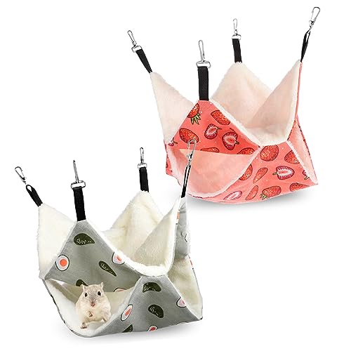 Supvox 2-teiliges Hängematten-Set Für Frettchen Käfig Doppellagiges Hängebett Warmes Bequemes Design Für Ratten Hamster Meerschweinchen von Supvox