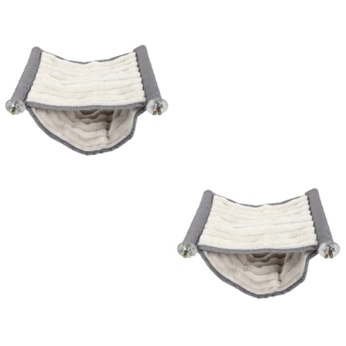 Supvox 2 STK Hamster Hängematte Einstreu für Hamsterkäfige Hängematte für kleine Tiere Plüschia hamsterbett Hamster Spielzeug Plüsch-Schaukelspielzeug Hamster Hängekäfig Diamantvlies Grey von Supvox