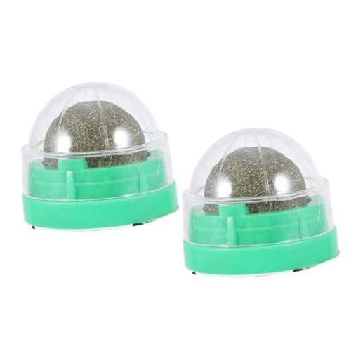 Supvox 2 STÜCK Rotierender Katzenminze Ball Natürliches Katzenminze Lecksnack mit Verdauungsförderer Spielerisches Katzenspielzeug zur Zahnreinigung und Appetitanregung Langlebig und von Supvox