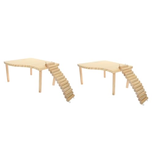 Supvox 2 Sätze Hamster-Landschaftsbauplattform Nagetierleiterbrücke Hamster Holzplattform Hamster Spielzeug Set Klettergerüst für Hamster Spielset aus Holz Spielzeuge Rattenzubehör kauen von Supvox