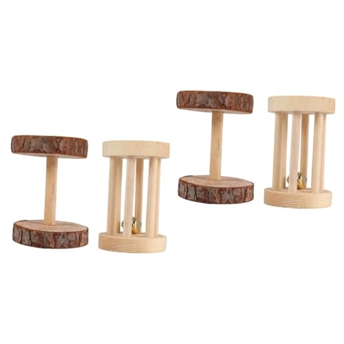 Supvox 2sätze Hamster Holzspielzeug Mit Rollrad Natürliches Kauspielzeug Für Haustiere Kleintier Spielzeug Aktivität Und des Spielverhaltens von Supvox