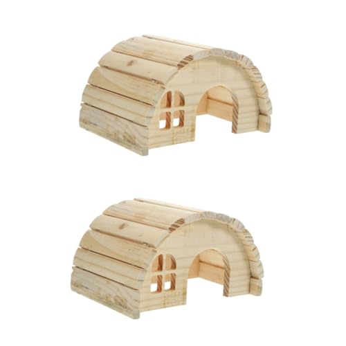 Supvox 2 Sätze Hamsterversteck Versteck Hamsterholz Guinea Versteck Hamster Spielzeug hamsterspielzeug Spielzeuge Spielset Holz Hamsterhäuser und Verstecke Hamsterhaus Mini von Supvox